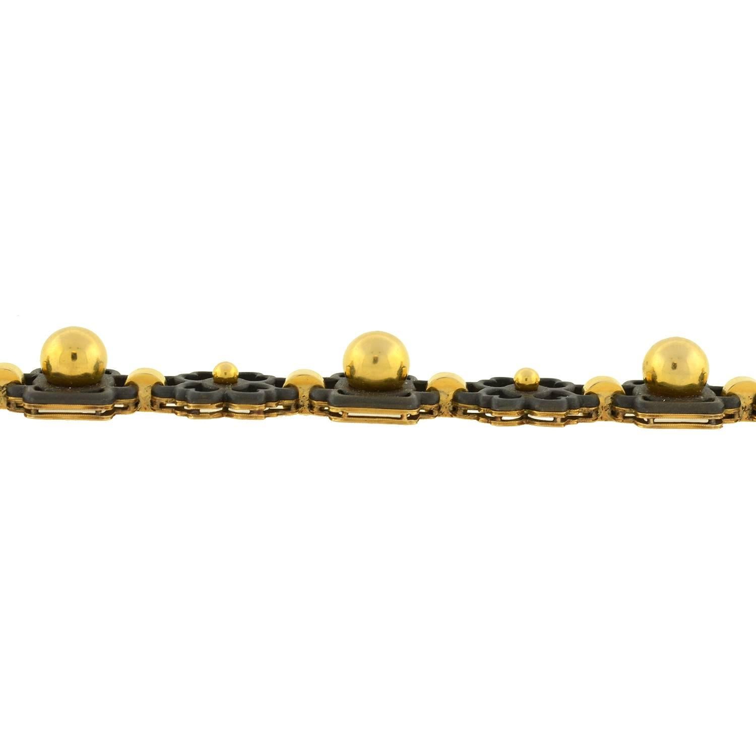 MARSH & COMPANY Floral Link Gold and Steel Bracelet 2