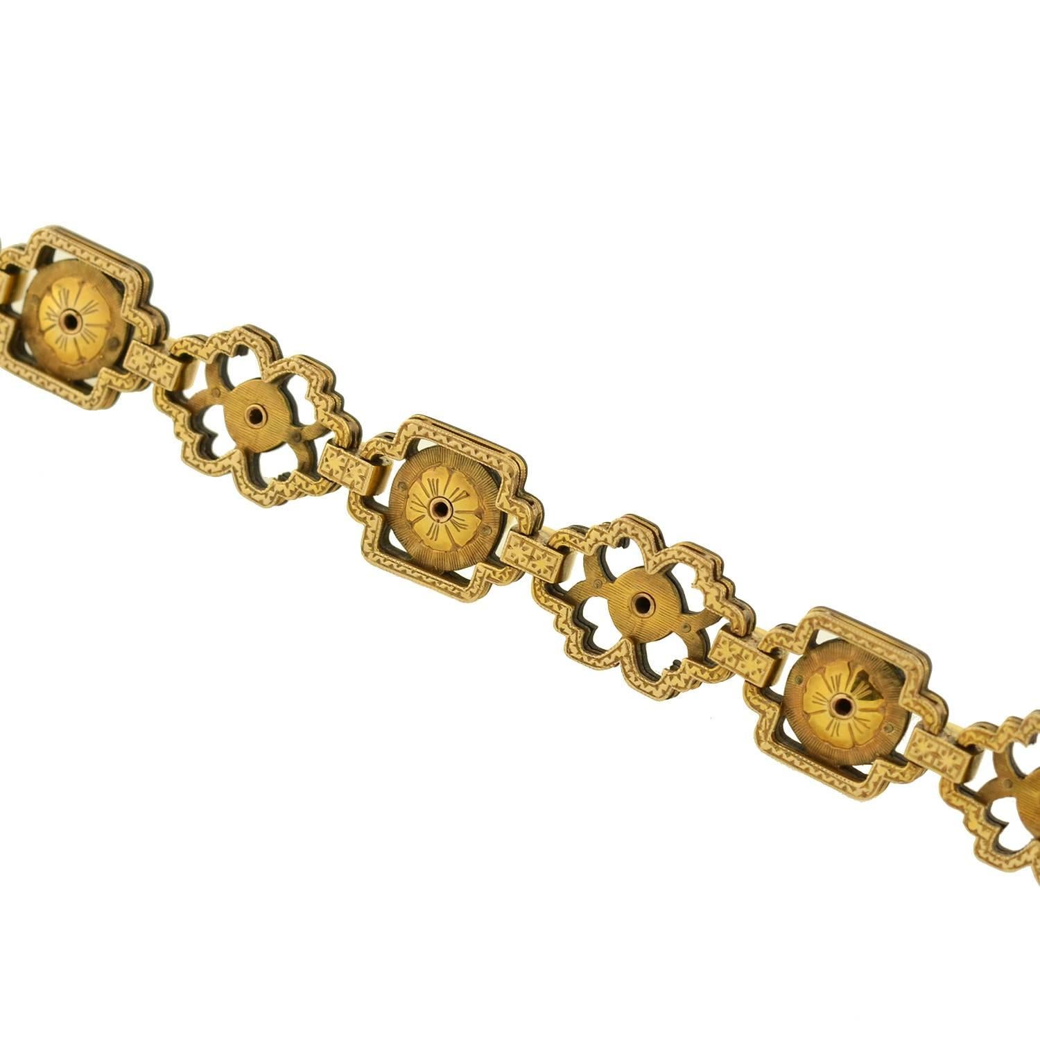 MARSH & COMPANY Floral Link Gold and Steel Bracelet 3