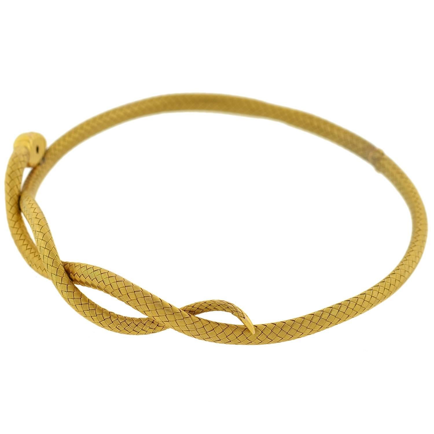snake choker necklace gold
