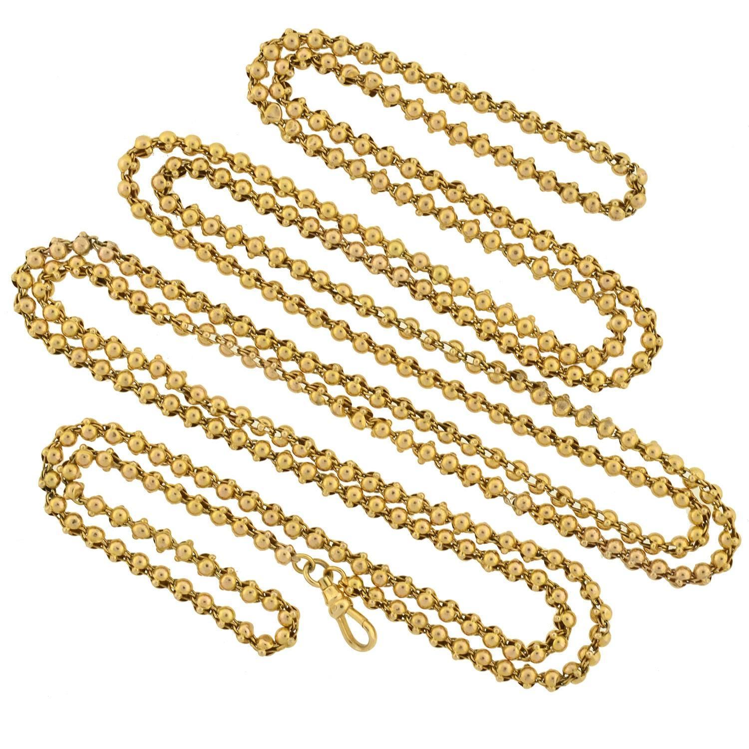Victorian Handmade Gold Ball Link Chain 58 For At 1stdibs Victorian Handmade Gold Ball Link Chain 58 For At 1stdibs