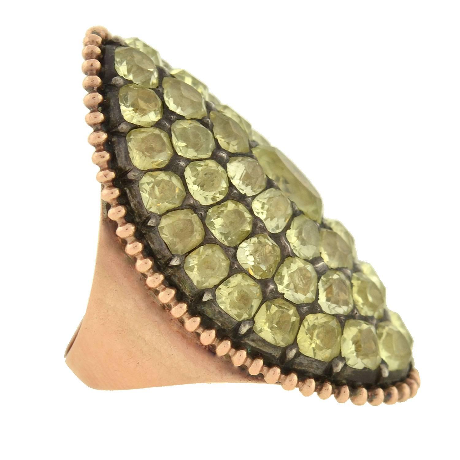 Georgian Curved Plaque Chrysoberyl Ring at 1stDibs
