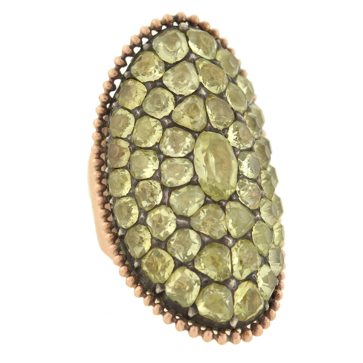 Georgian Curved Plaque Chrysoberyl Ring