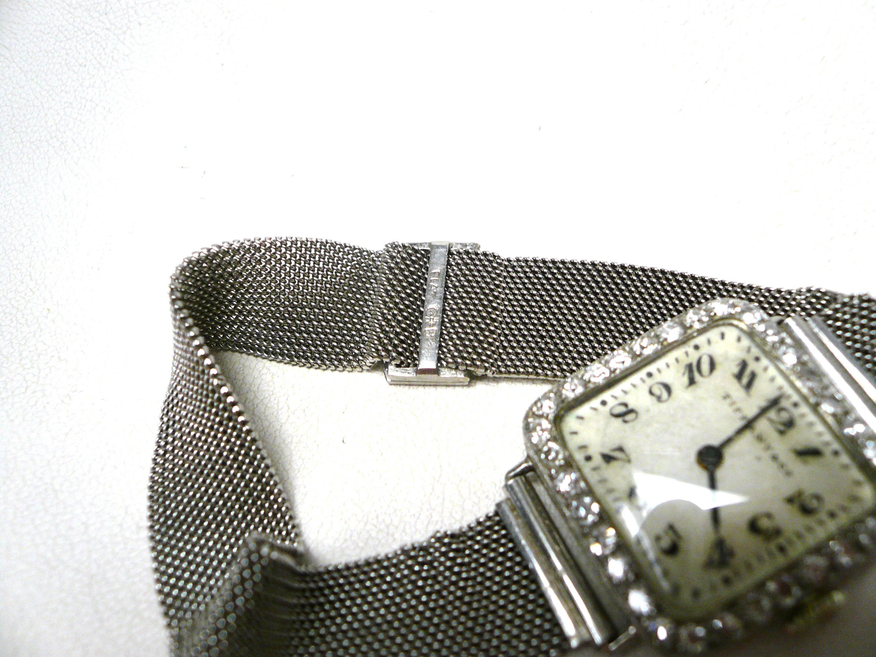 Tiffany & Co. Lady's Platinum Diamond Bracelet Wristwatch  2