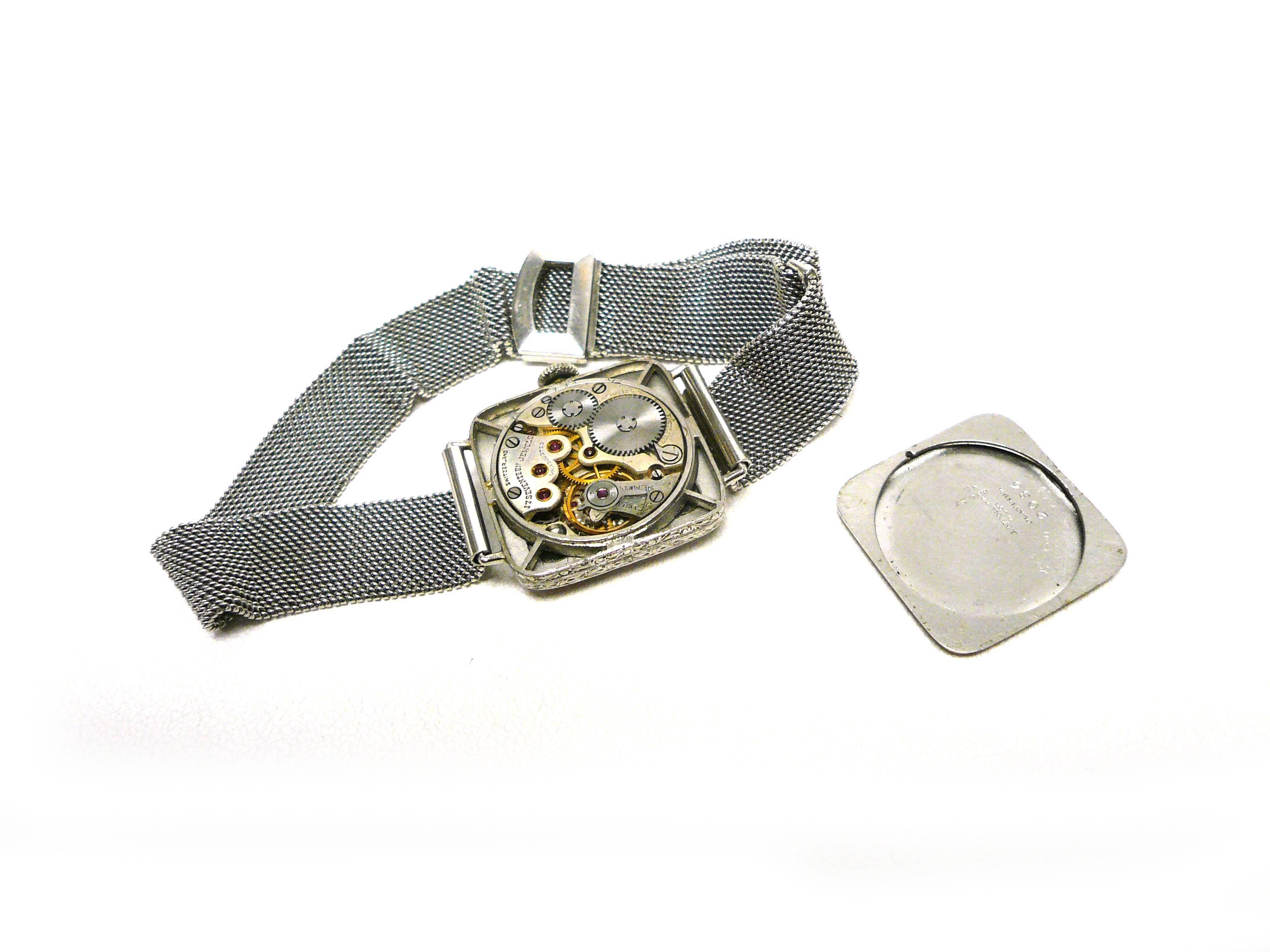 Tiffany & Co. Lady's Platinum Diamond Bracelet Wristwatch  4