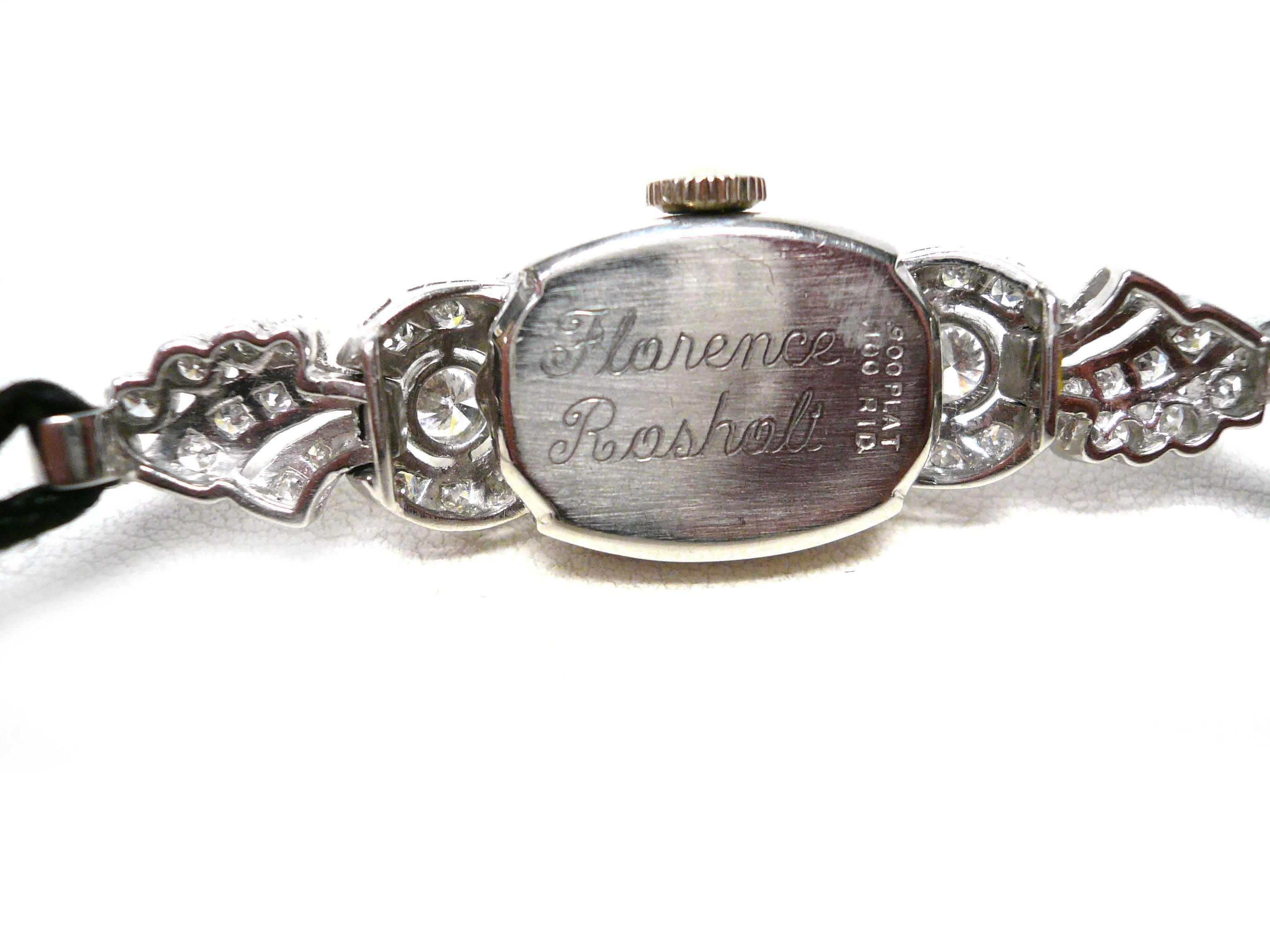 Hamilton Lady's Platinum Diamond Dress Wristwatch 1