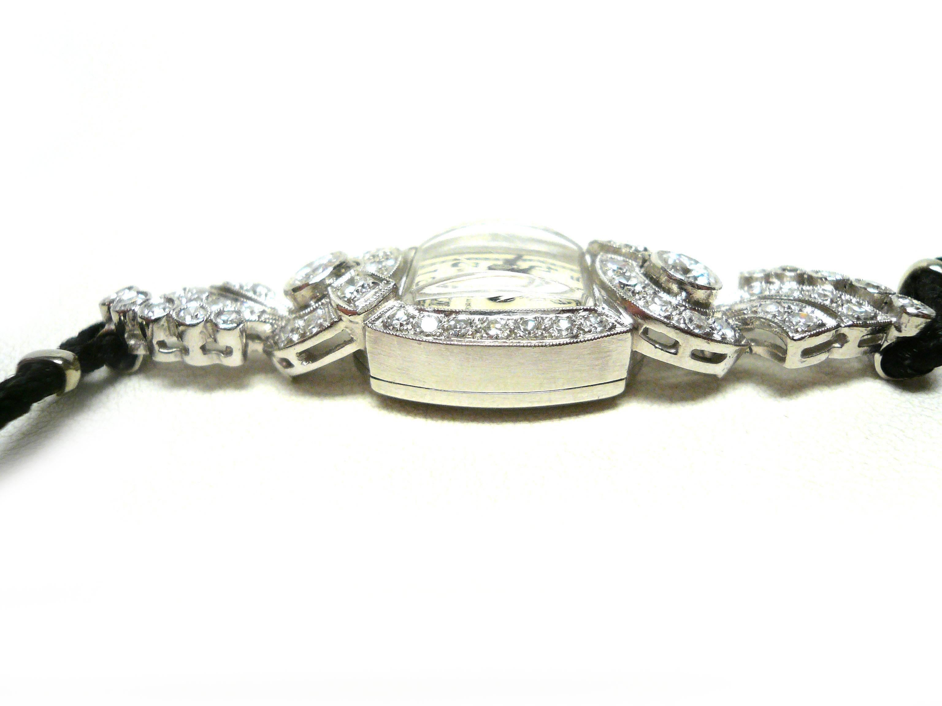Hamilton Lady's Platinum Diamond Dress Wristwatch 3