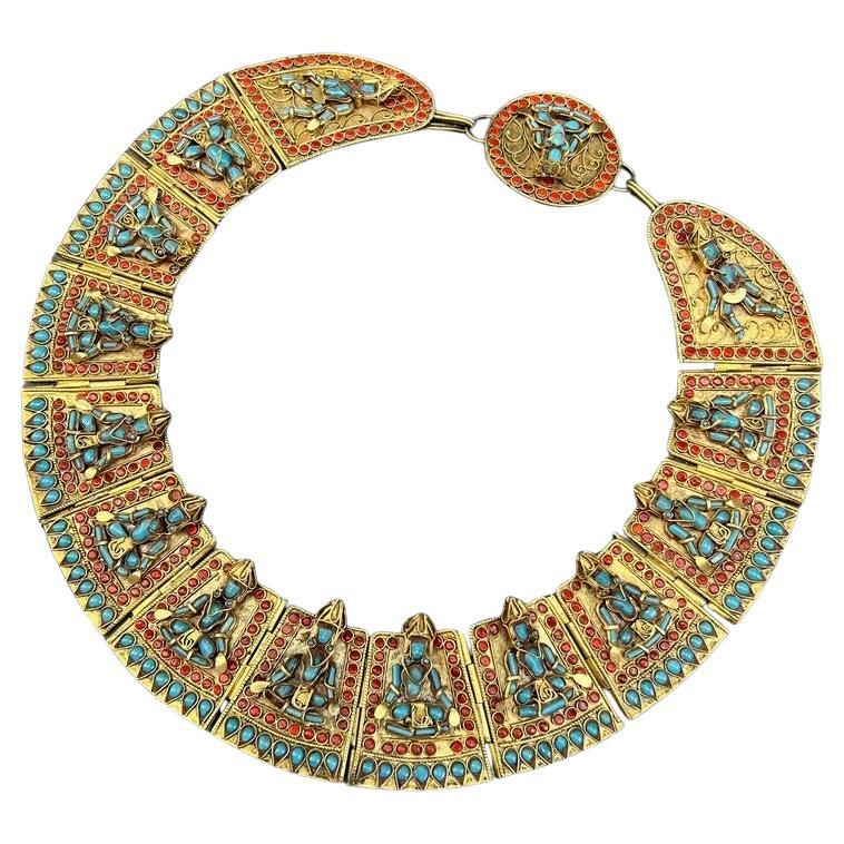 Early 20th Century Statement Collar Necklace Handmade