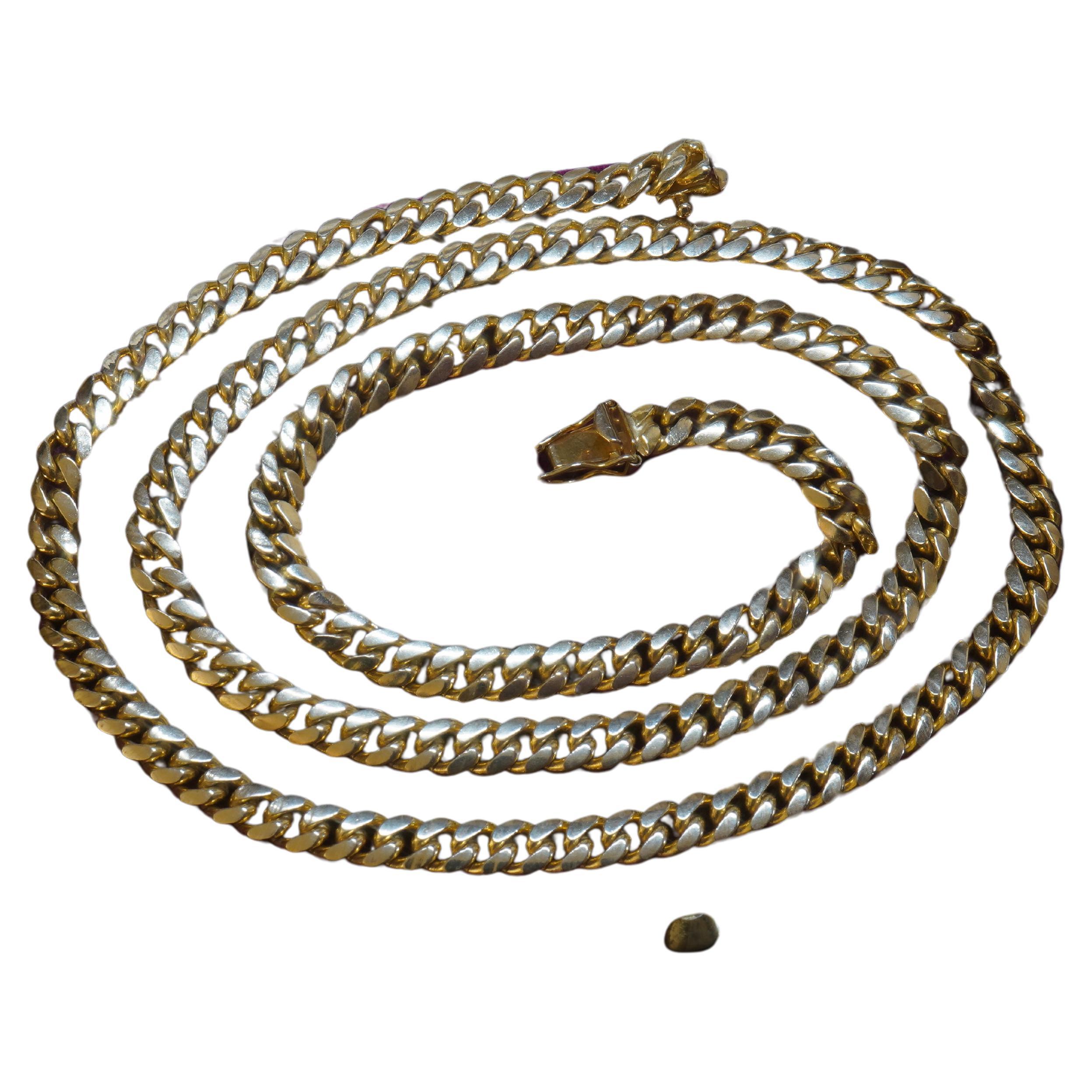 Old South Jewels proudly presents...HEAVY 14K SOLID GOLD VINTAGE CUBAN LINK NECKLACE!   

This Classy Necklace Is Lovely With Any Outfit.   Thick and Heavy Solid Gold.   Suitable for Man Or Woman.    

This Gorgeous Necklace in a Luxurious Heavy