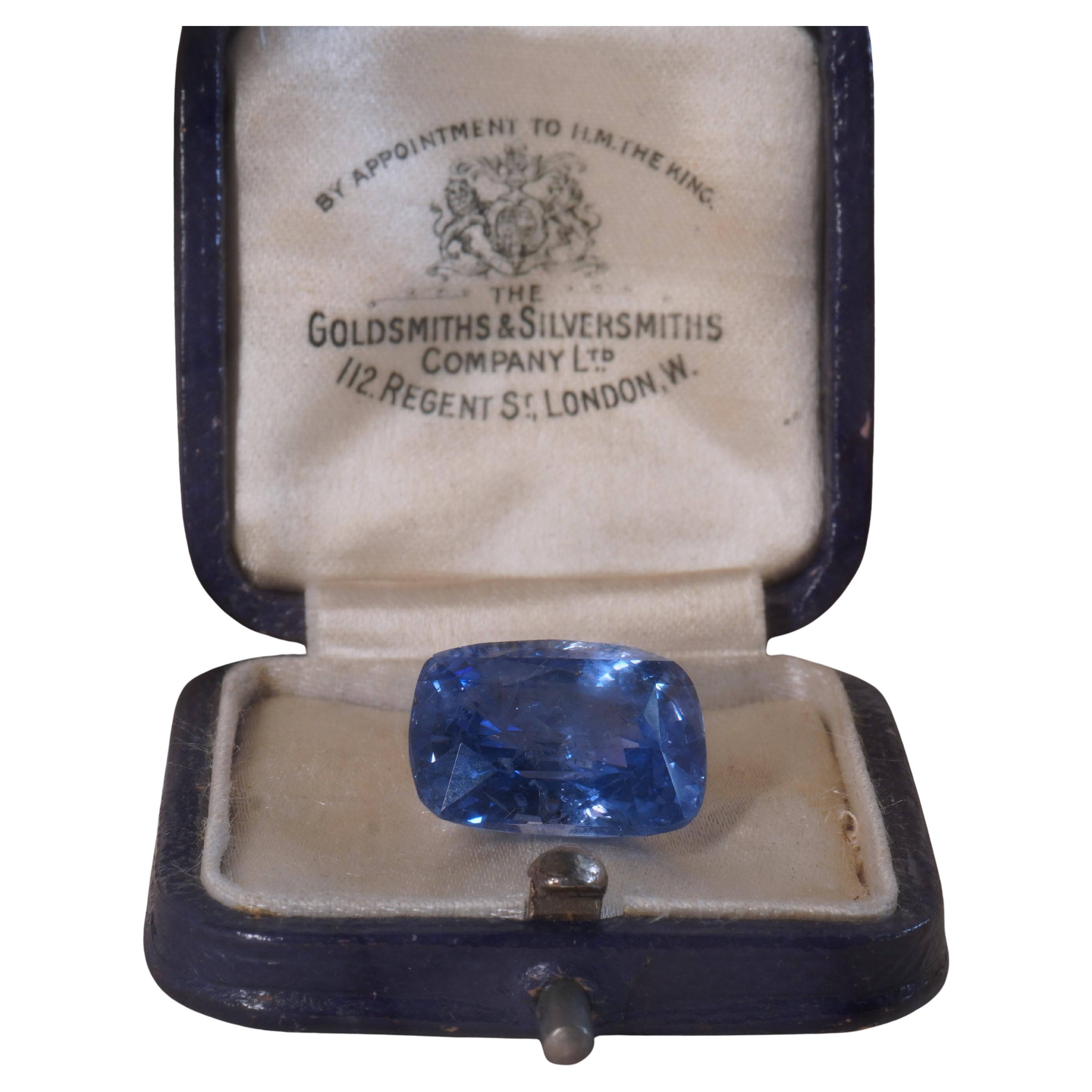 GIA Blue Sapphire Unheated Sri Lanka Vintage Certified Loose Emerald 13.31 Cts