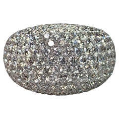Estate French 18K Pave Diamond Dome Cocktail Ring 6.20cttw G Vs Size 7.25