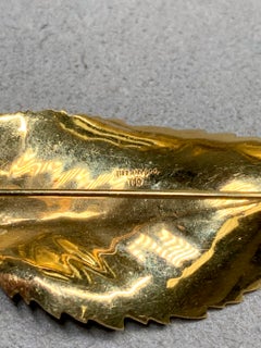 Vintage Tiffany & Co 18K Textured Leaf Brooch