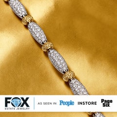 Estate 18K Two Tone Pavé White & Fancy Yellow Diamond Bracelet 7.78ctw