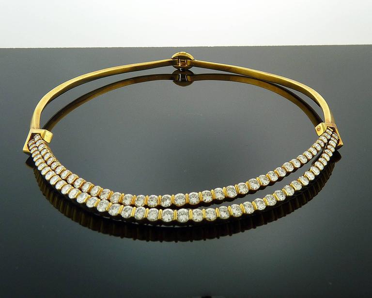 Round Diamond Gold Choker Necklace at 1stDibs