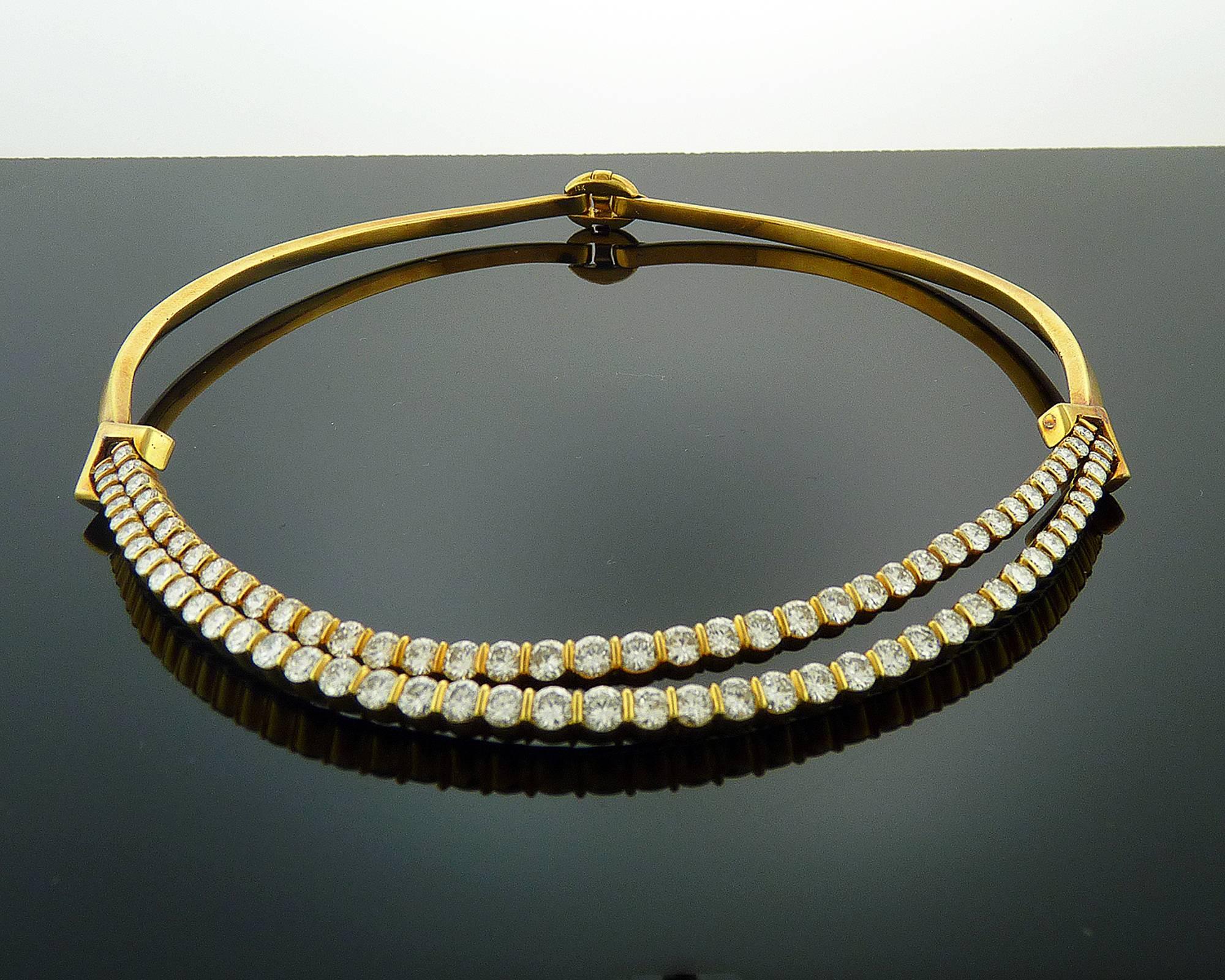 Round Diamond Gold Choker Necklace 1