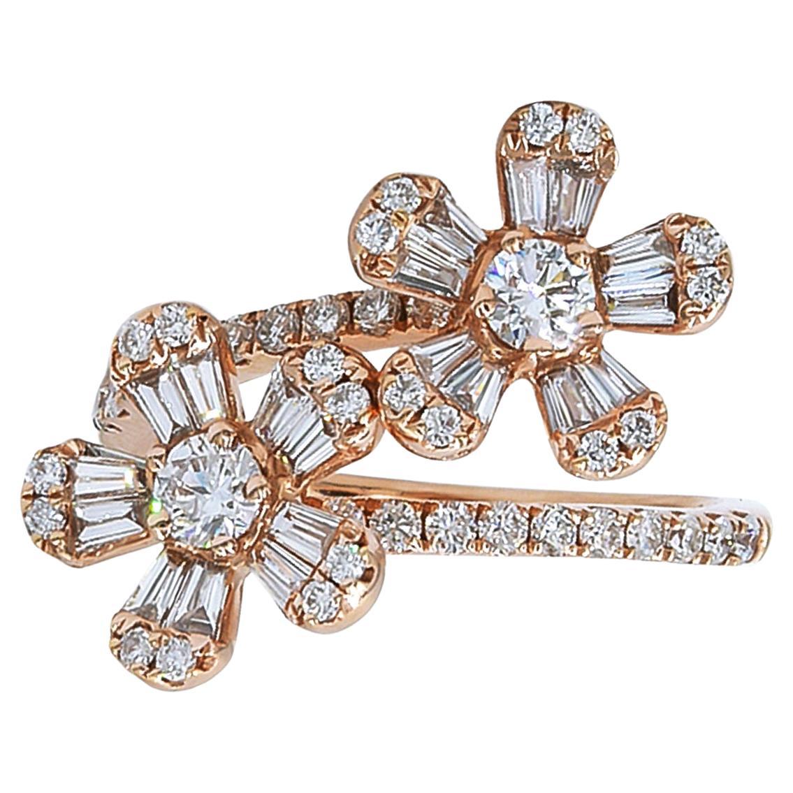 Spectra Fine Jewelry Diamond Rose Gold Flower Ring