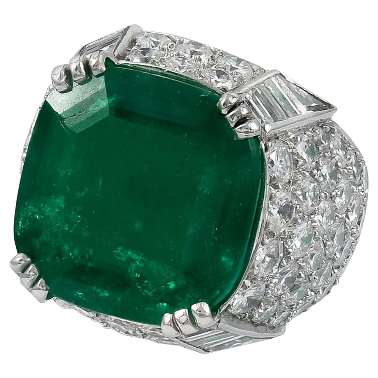 Spectra Fine Jewelry AGL Certified 11.38 Carat Colombian Emerald Ring