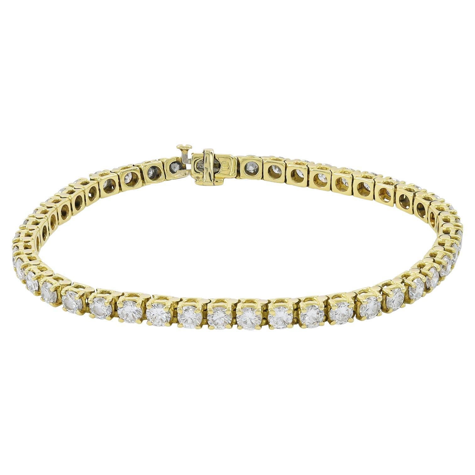 Spectra Bracelet tennis en or jaune et diamants, bijouterie d'art en vente