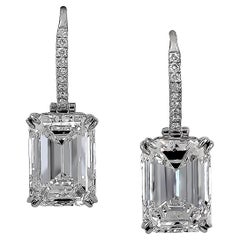 GIA Certified 5.37 Carat Each D Color Diamond Earrings