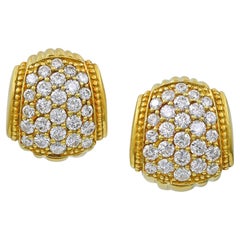 Judith Ripka - Boucles d'oreilles boutons en diamant Vintage Mid-Century Revive