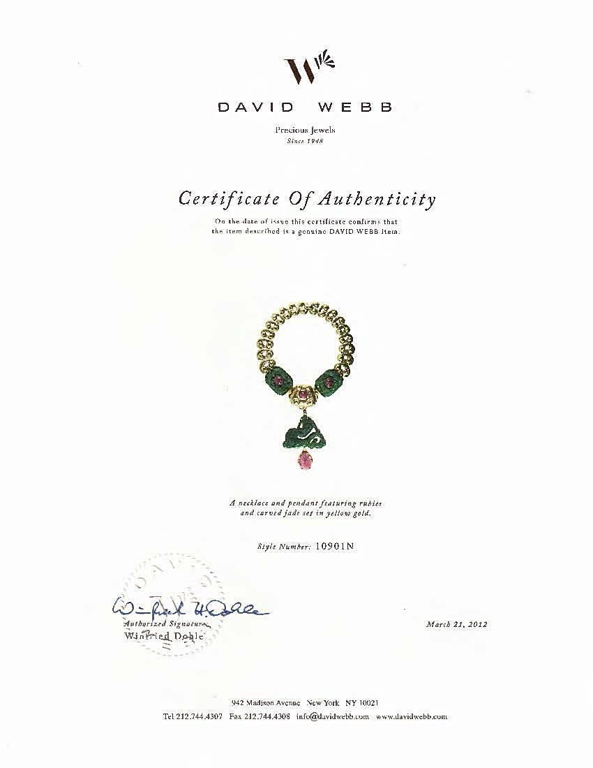 David Webb Jadeite Ruby Gold Necklace Brooch Combination 6