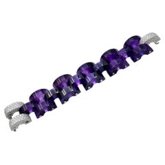 Aletto Brothers Bracelet à maillons en améthyste et diamants