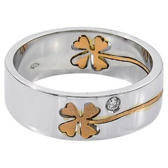 Crivelli Vierblatt Kleeblatt Kleeblatt-Diamantring aus 18 Karat Gold