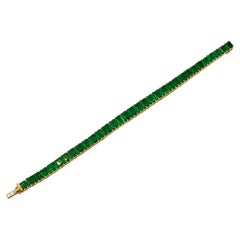 Boucheron Emerald Tennis Bracelet 18K Yellow Gold