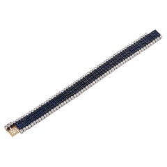 Mystery Set Sapphire and Diamond Bracelet – Signed Jewelry