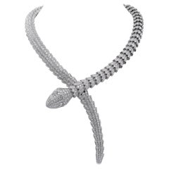 Bulgari Diamond Serpenti Necklace in 18kt White Gold