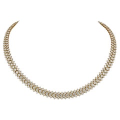 Harry Winston 33.39 cts. Collier de diamants en or jaune 18k