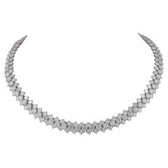 Harry Winston 44.50ct Round Diamond Platinum Necklace, Signed Jacques Timey