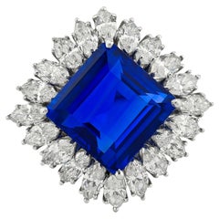 Harry Winston 10.43ct Ceylon Sapphire Diamond Ring  Platinum