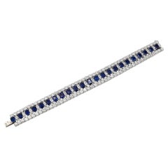 Van Cleef & Arpels Sapphire & Diamond Bracelet in Platinum – 28 ct Total