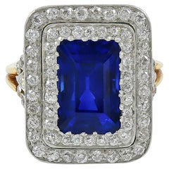 Tiffany & Co. Antique Belle Epoque 7.0 ct. Sapphire Diamond Cocktail Engagement