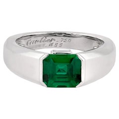 Cartier Zambian Emerald & Diamond Ring in 18K White Gold