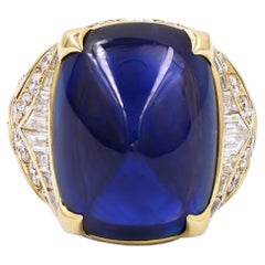 Bulgari 35.72 ct. Ceylon Sapphire Diamond 18K Yellow Gold Ring