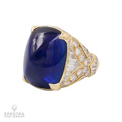 Bulgari 35.72 ct. Ceylon Sapphire Diamond 18K Yellow Gold Ring