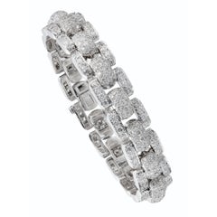 Bracciale Cartier con maglie in pavé di diamanti da 15,30 carati in oro bianco 18 carati