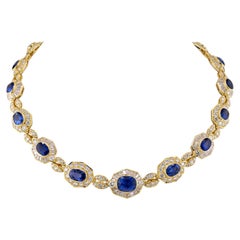 Van Cleef & Arpels Ceylon Sapphire and Diamond Yellow Gold Necklace