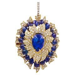 Exquisite David Webb Opal, Diamond, and Sapphire Pendant