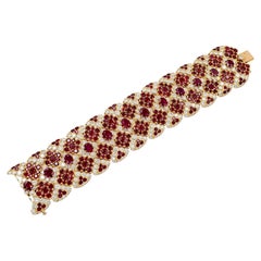 Cartier “Mexico” Ruby & Diamond Bracelet in 18K Gold – Signed Estate