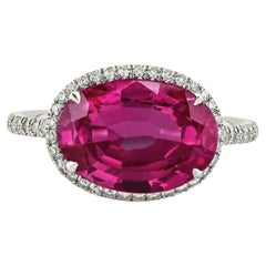 3,33 ct. Bague en rubis « Burma No-Heat » et diamants  AGL