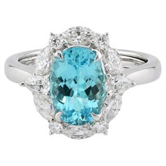 Spectra Fine Jewelry 2.11ct Paraiba Tourmaline Diamond Ring