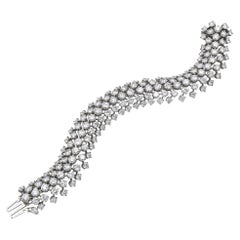 Bracelet en platine à 5 rangées de diamants, vers les années 1940