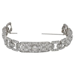 Antique Platinum Diamond Art Deco Bracelet France 1930s