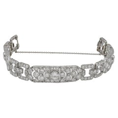 Art Deco Platinum Diamond Bracelet, France Circa 1930s, 13.85ct