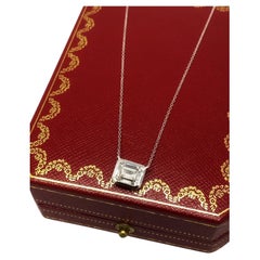 Cartier Emerald Cut 2.02 Carat GIA G-VVS2 East-West Pendant Necklace in Platinum