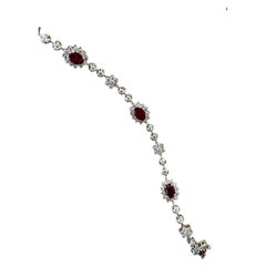 Armband aus 18k Weißgold mit natürlichem Rubin und Diamant, 1,96cttw Rubin