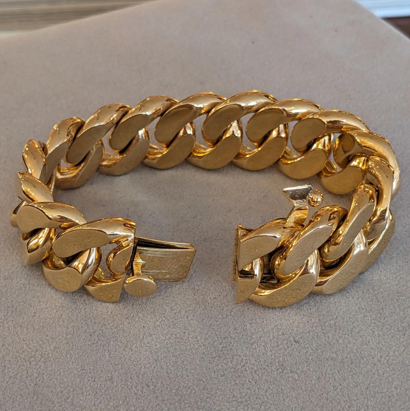 Bracciale d'epoca Cartier A Link in oro giallo 18 ct. in vendita 3