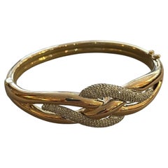 Effy 14k Rose Gold Diamond Pave Knot Bangle Bracelet, 17.3g